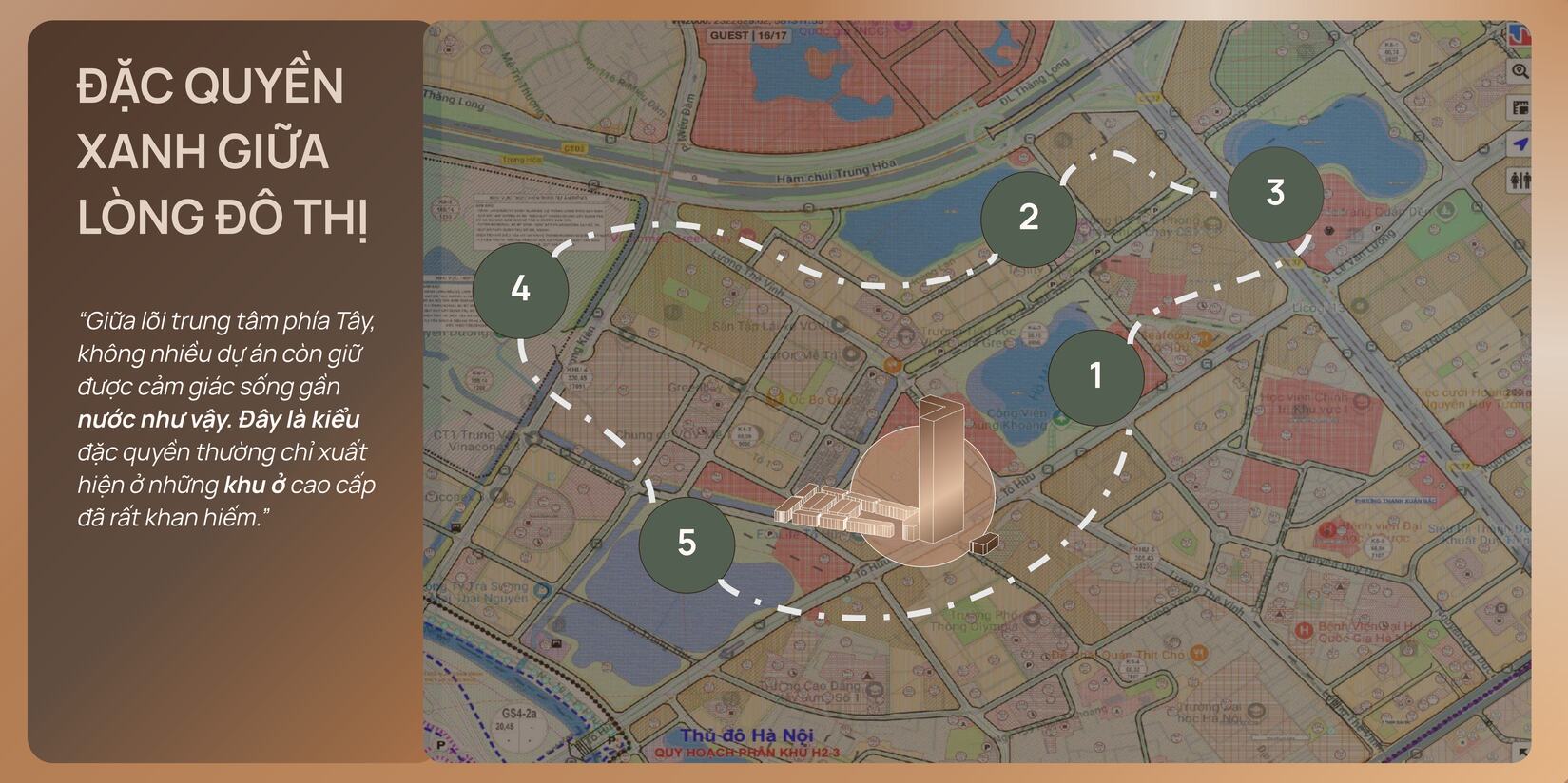 Vị trí thuận lợi của Iconia LakeSide Mipec 54 Tố Hữu