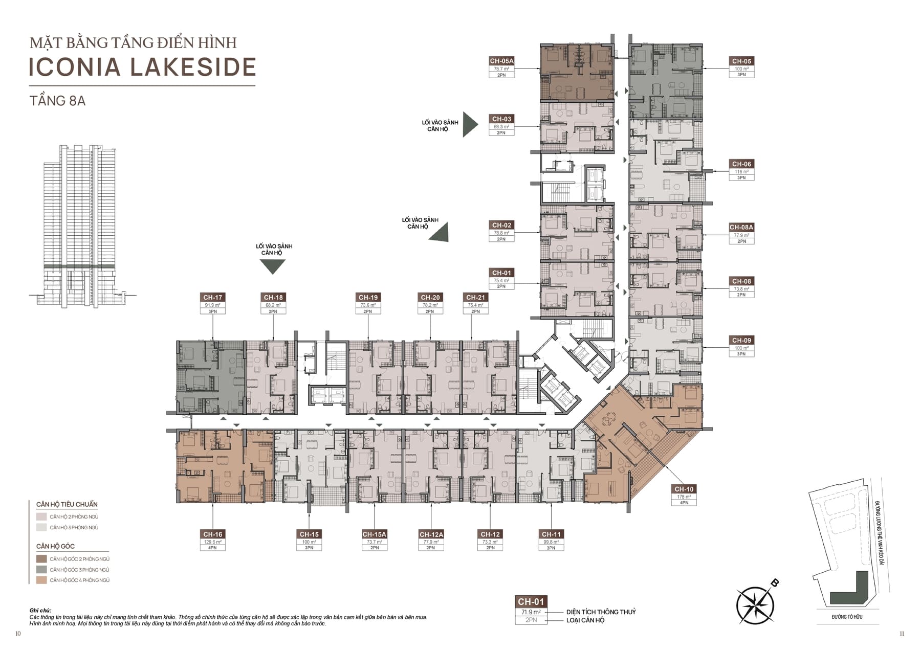 Mặt bằng tầng 8A chung cư iconia LakeSide 54 Tố Hữu