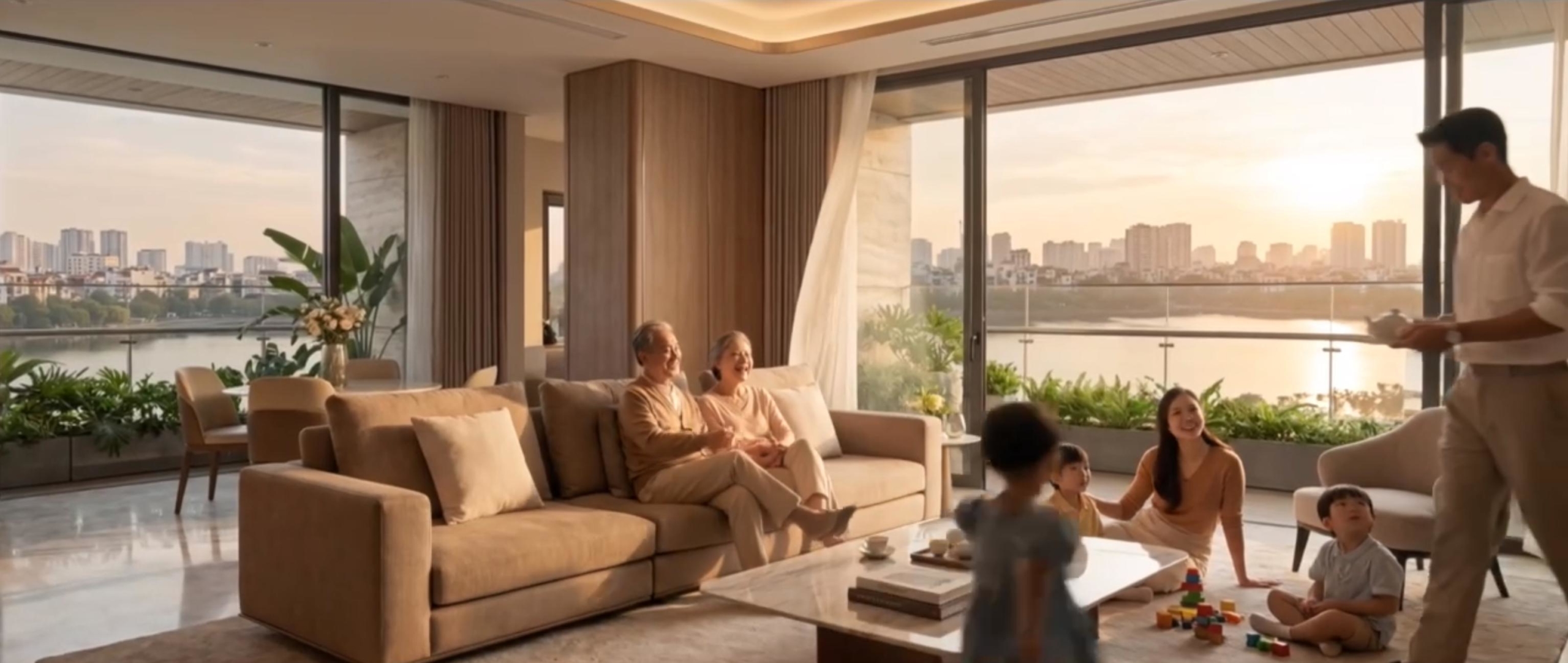 View hồ từ căn hộ chung cư Iconia Lakeside Mipec 54 Tố Hữu