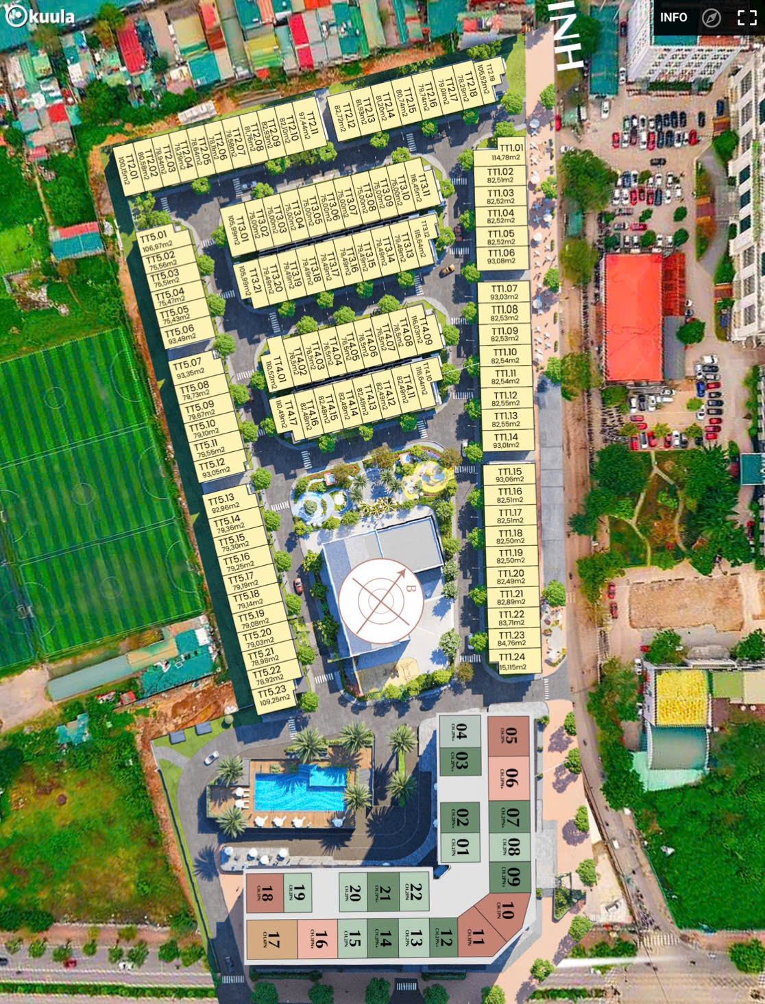 Mặt bằng tổng thể dự án Iconia Lakeside 54 Tố Hữu