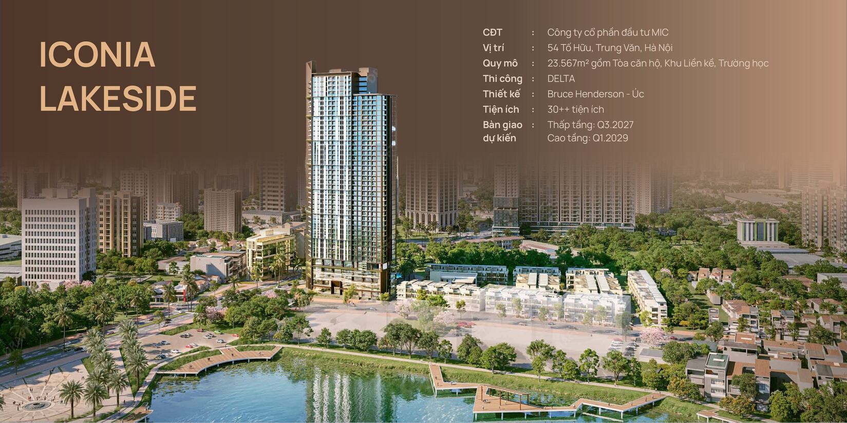 Phối cảnh tổng thể dự án Iconia Lakeside Mipec 54 Tố Hữu