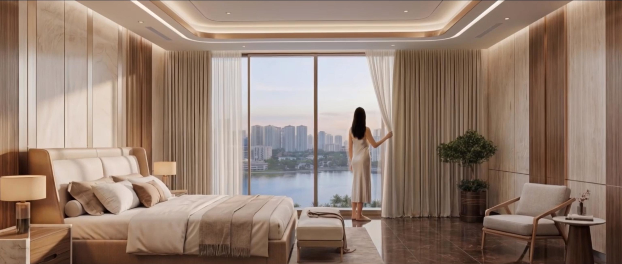 View hồ từ căn hộ chung cư Iconia Lakeside Mipec 54 Tố Hữu