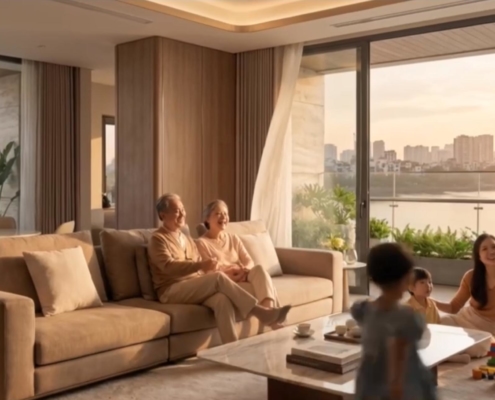 View hồ từ căn hộ chung cư Iconia Lakeside Mipec 54 Tố Hữu